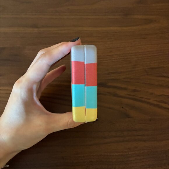 Pre-owned Kikkerland Multi-Colored Plaid Portable Travel Jewelry Case - Picture 5 of 8